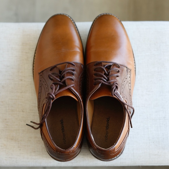 Men\'s Brown Saddle Shoes Robert David Size 10.5 W New Without Box main image 4